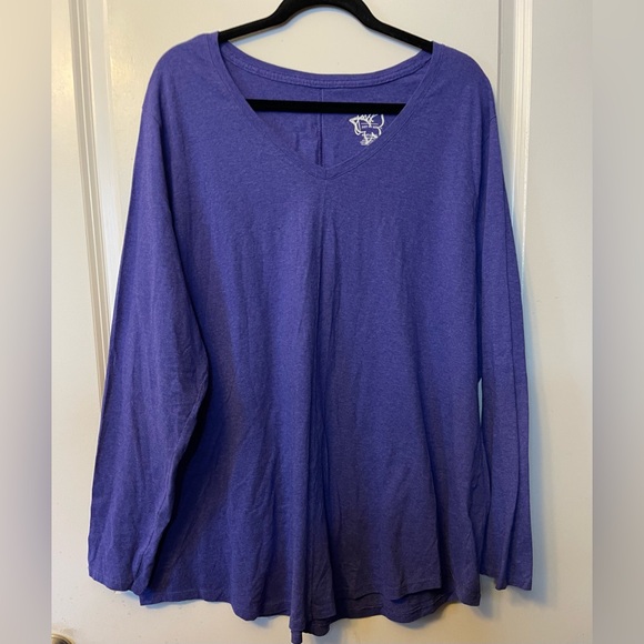 Just My Size 4X V-Neck Purple Long Sleeve Tunic Top - Picture 1 of 5